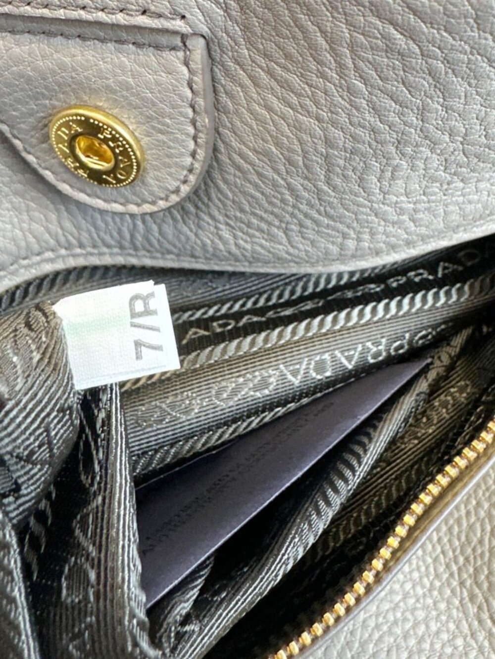 Prada Vitello Daino Side Zip Large Leather Shopper Tote Bag Beige - Picture 11 of 11